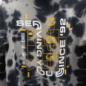 Dutch Bros Hoodie M Black Gray Tie Dye Coffee Java Pullover Sweatshirt Unisex